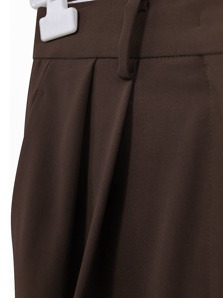 Paper Moon - Korean Women Fashion - #womensfashion - Low Waist Double Pleated Wide Trousers - 9