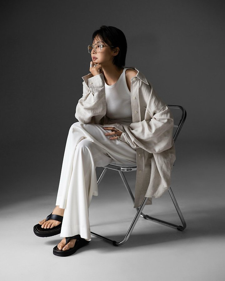 Paper Moon - Korean Women Fashion - #momslook - Soft Linen Oversized Button-Down Shirt - 4