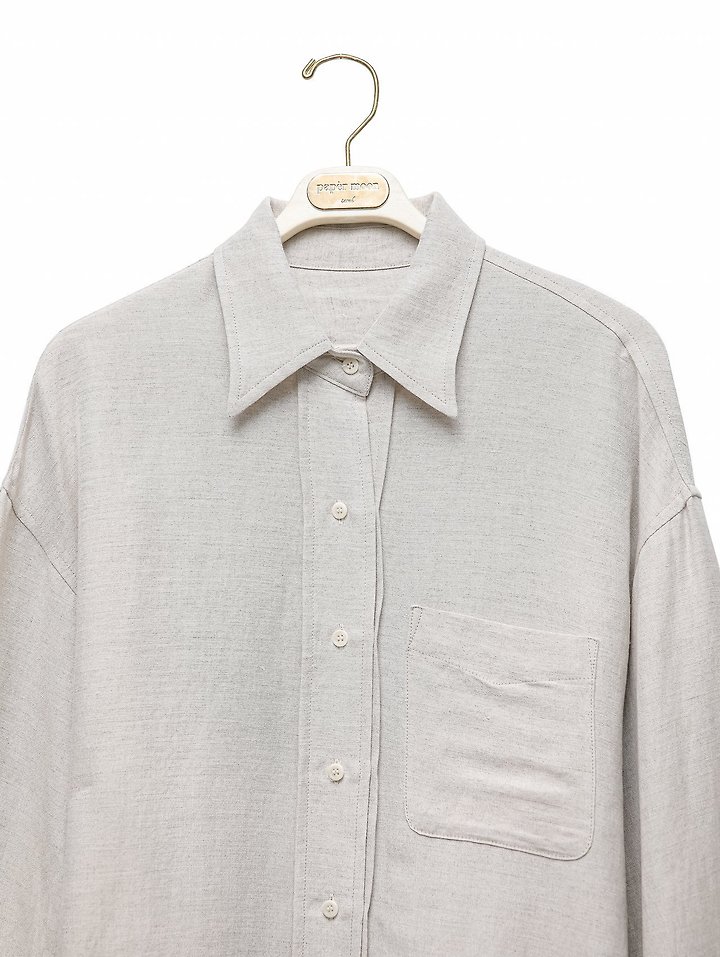 Paper Moon - Korean Women Fashion - #womensfashion - Soft Linen Oversized Button-Down Shirt - 8