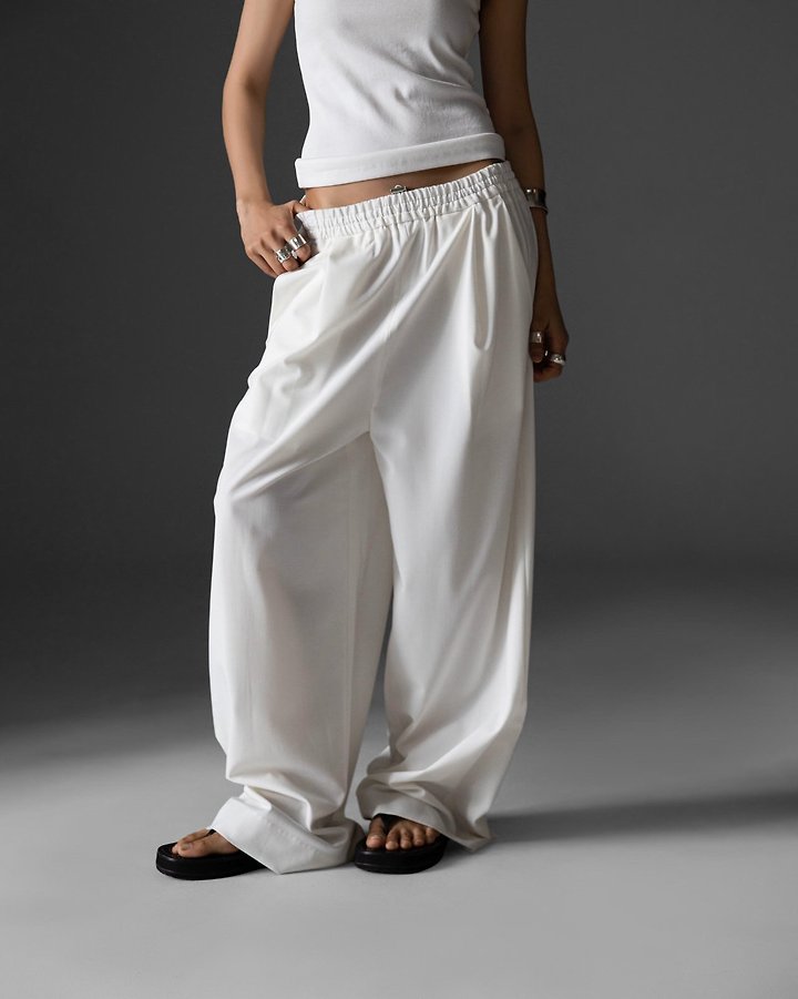Paper Moon - Korean Women Fashion - #womensfashion - Banded String Wide Maxi-Length Trousers
