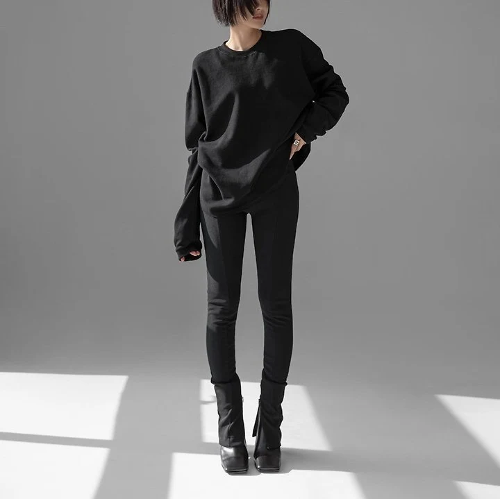 Paper Moon - Korean Women Fashion - #womensfashion - Waffle Fabric Oversized Long Sleeve Tee - 10