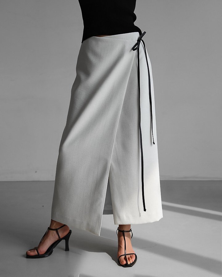 Paper Moon - Korean Women Fashion - #womensfashion - Linen Wrap Pencil Maxi Skirt