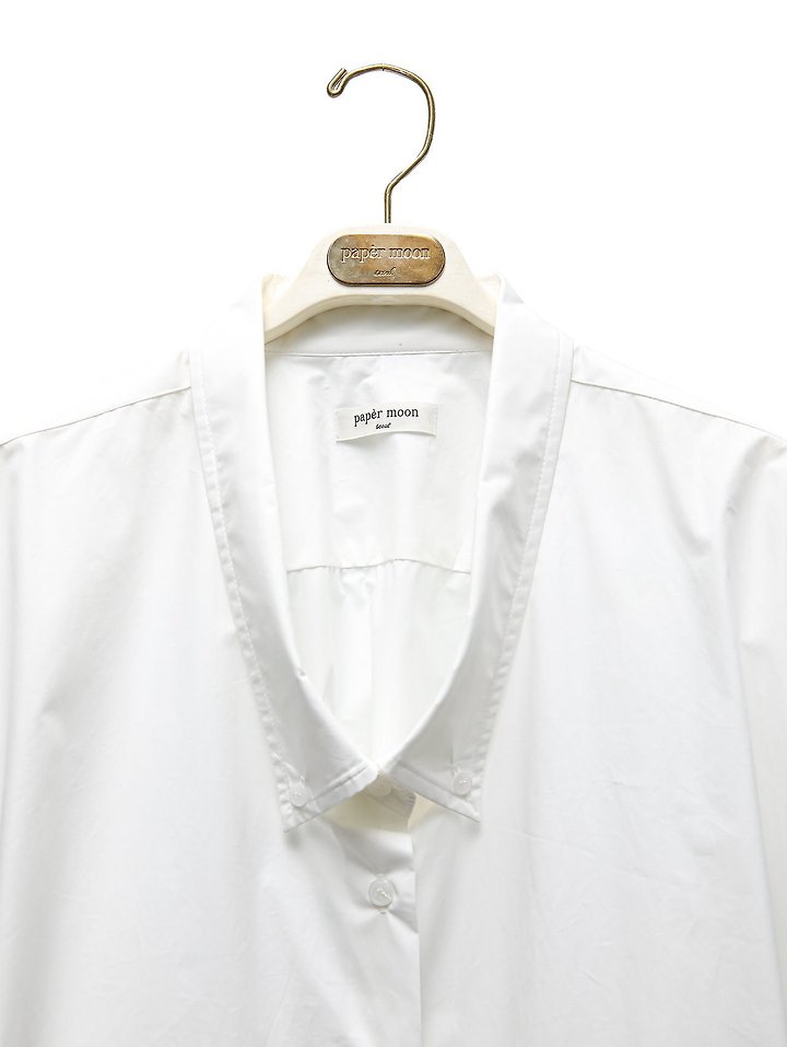 Paper Moon - Korean Women Fashion - #womensfashion - Low Collar Point Paper Button-Down Shirt - 9