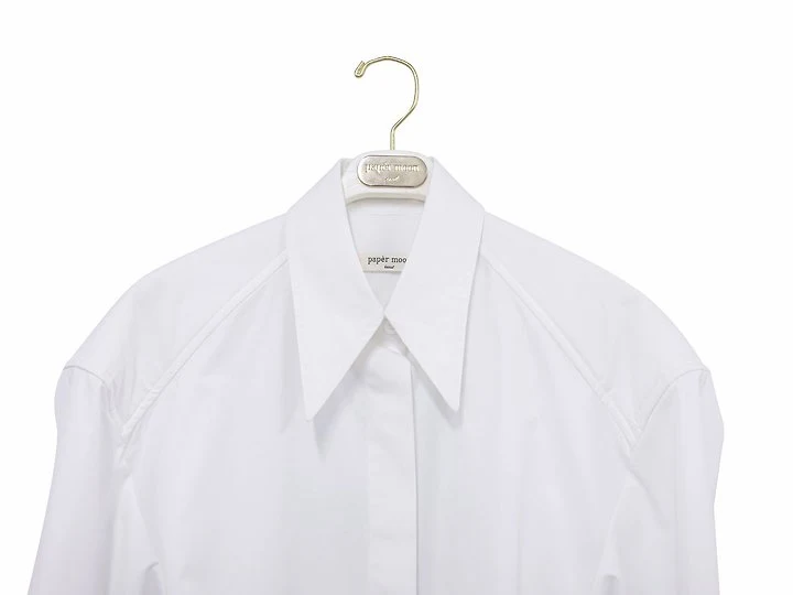 Paper Moon - Korean Women Fashion - #womensfashion - Padded Shoulder Button-Down Cotton Shirt - 9
