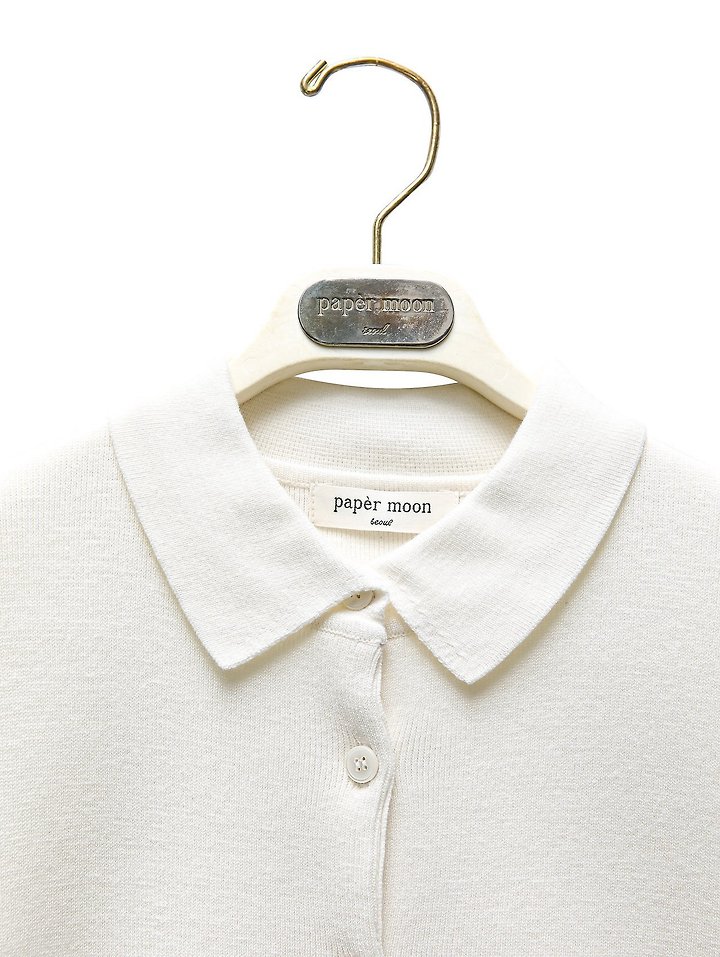 Paper Moon - Korean Women Fashion - #womensfashion - Collar Short Sleeve Button Cardigan - 7
