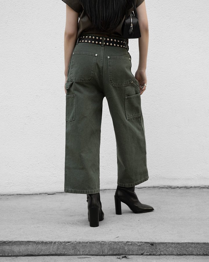 Paper Moon - Korean Women Fashion - #womensfashion - Vintage Ankle Carpenter Culotte Pants