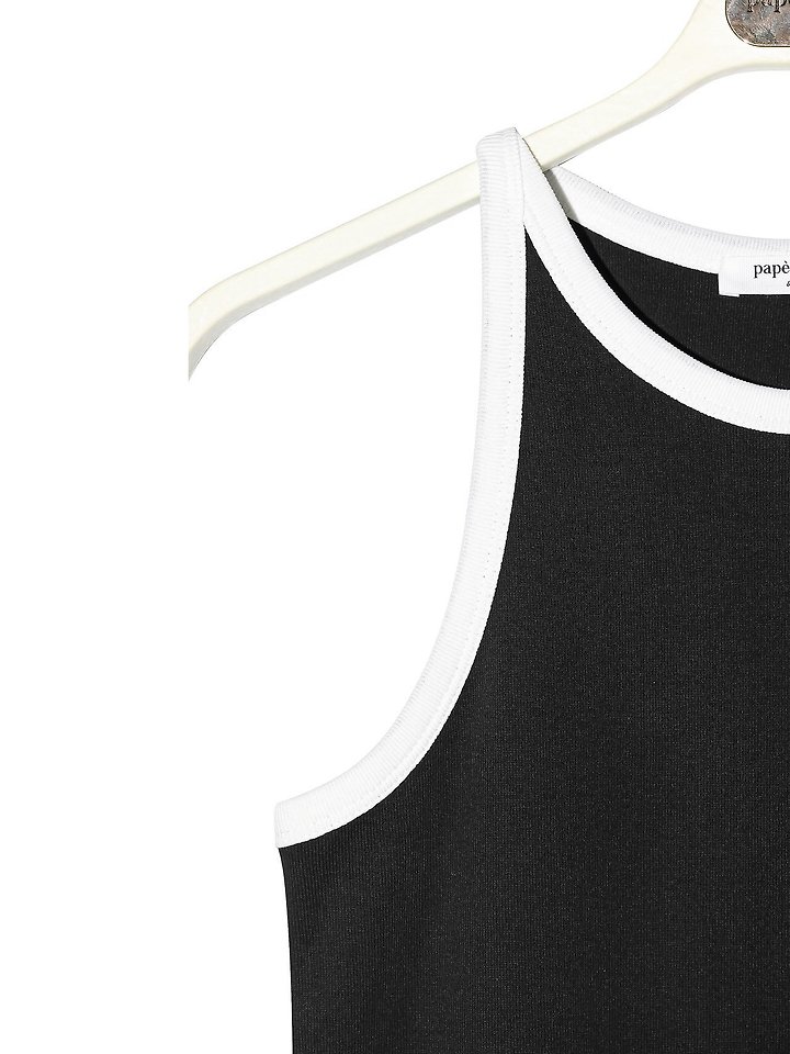 Paper Moon - Korean Women Fashion - #womensfashion - Color Block Halter Neck Sleeveless Tank Top - 6