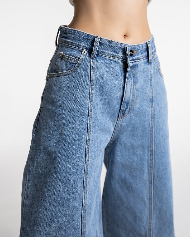 Paper Moon - Korean Women Fashion - #womensfashion - Volume Pintuck Denim Pants - 3