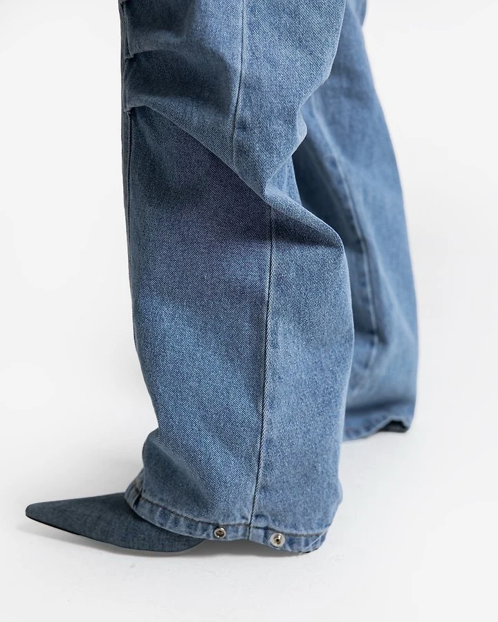 Paper Moon - Korean Women Fashion - #womensfashion - Volume Pintuck Denim Pants - 5