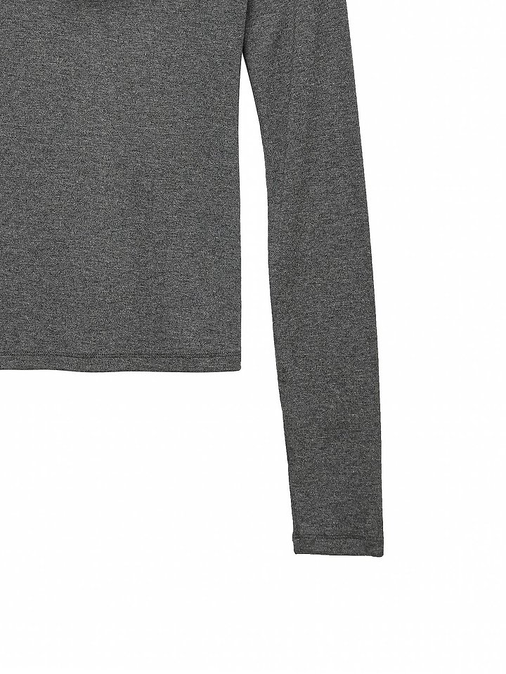 Paper Moon - Korean Women Fashion - #womensfashion - Finger Hole Sleeve Button Point Jersey Hoodie - 11