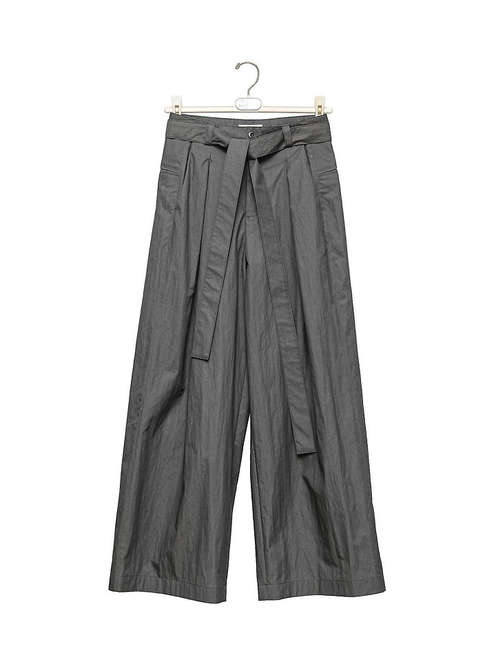 Paper Moon - Korean Women Fashion - #womensfashion - Double Pleated Belt Wide Trousers - 5