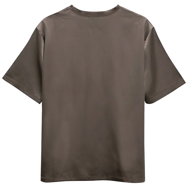 Paper Moon - Korean Women Fashion - #momslook - Classic Silky Satin Short Sleeve Top - 4