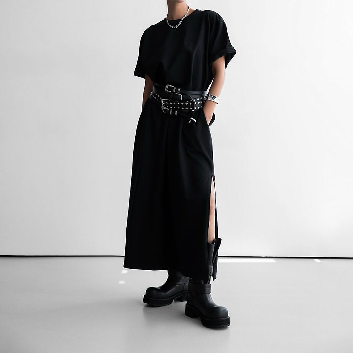 Paper Moon - Korean Women Fashion - #womensfashion - One-Side Slit Detail Oversized Maxi One-piece - 3