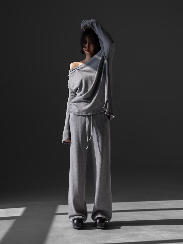 Paper Moon - Korean Women Fashion - #womensfashion - Soft Lounge Set Wide Pants - 3