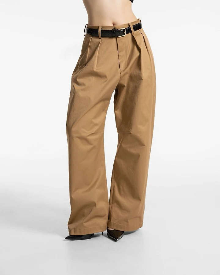 Paper Moon - Korean Women Fashion - #womensfashion - Curve Volume Wide Chino Pants - 2
