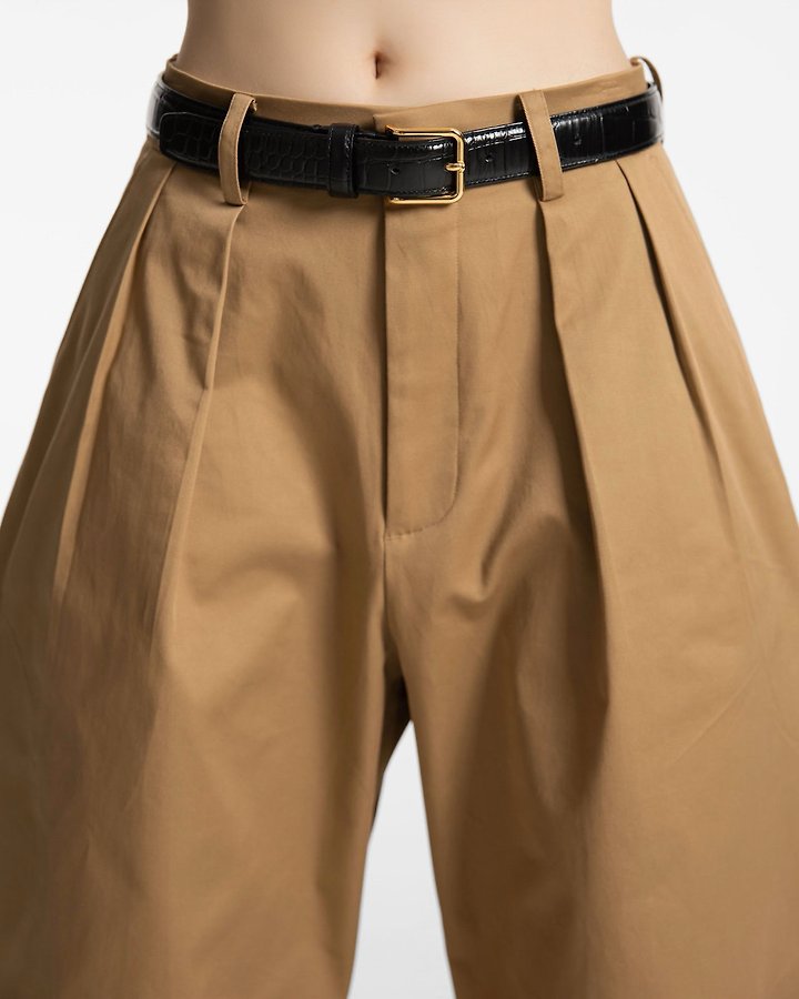 Paper Moon - Korean Women Fashion - #womensfashion - Curve Volume Wide Chino Pants - 6