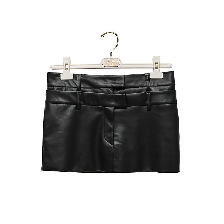 Paper Moon - Korean Women Fashion - #womensfashion - Double Low Waist Vegan Mini Skirt - 6