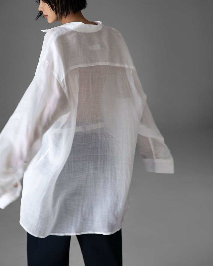 Paper Moon - Korean Women Fashion - #womensfashion - Vivid Oversized Linen Button-Down Shirt