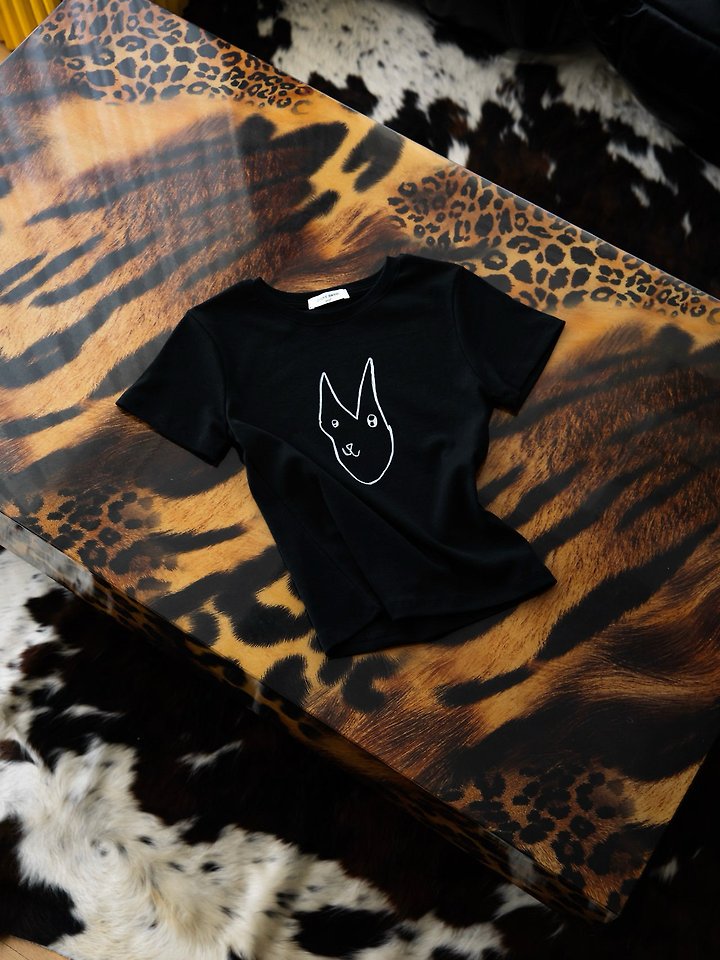 Paper Moon - Korean Women Fashion - #womensfashion - Little Bunny Crop Tee - 5