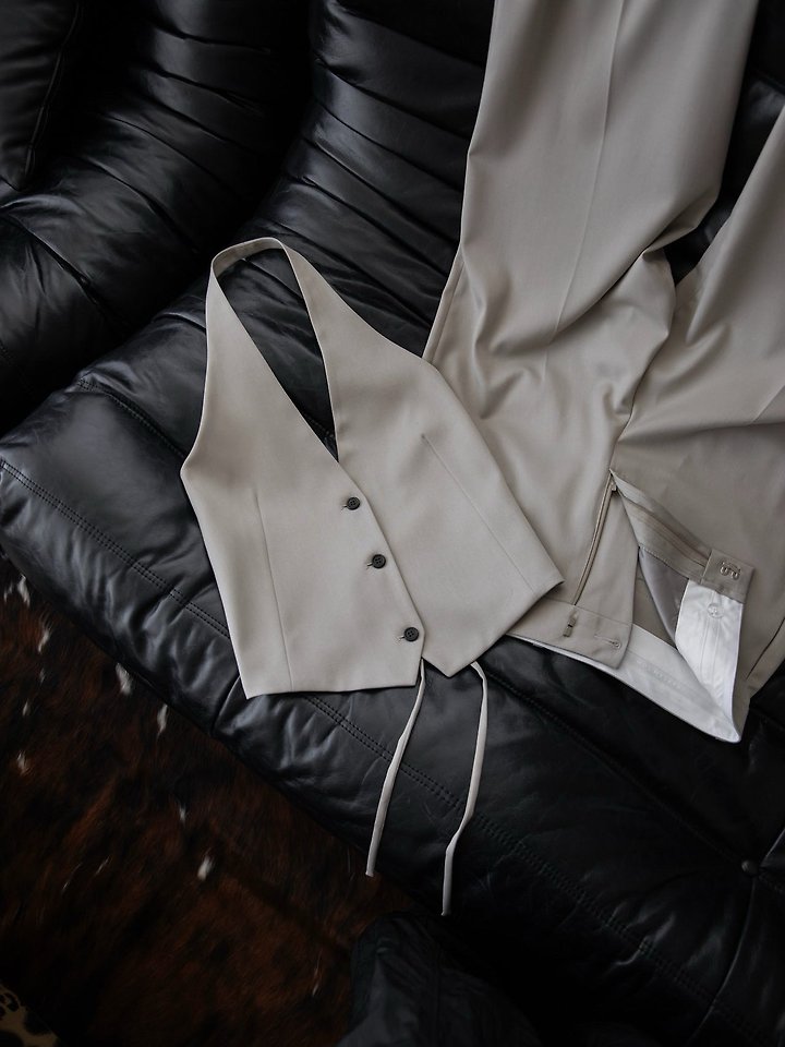 Paper Moon - Korean Women Fashion - #womensfashion - Back Open Tailored Halter Neck Vest - 7