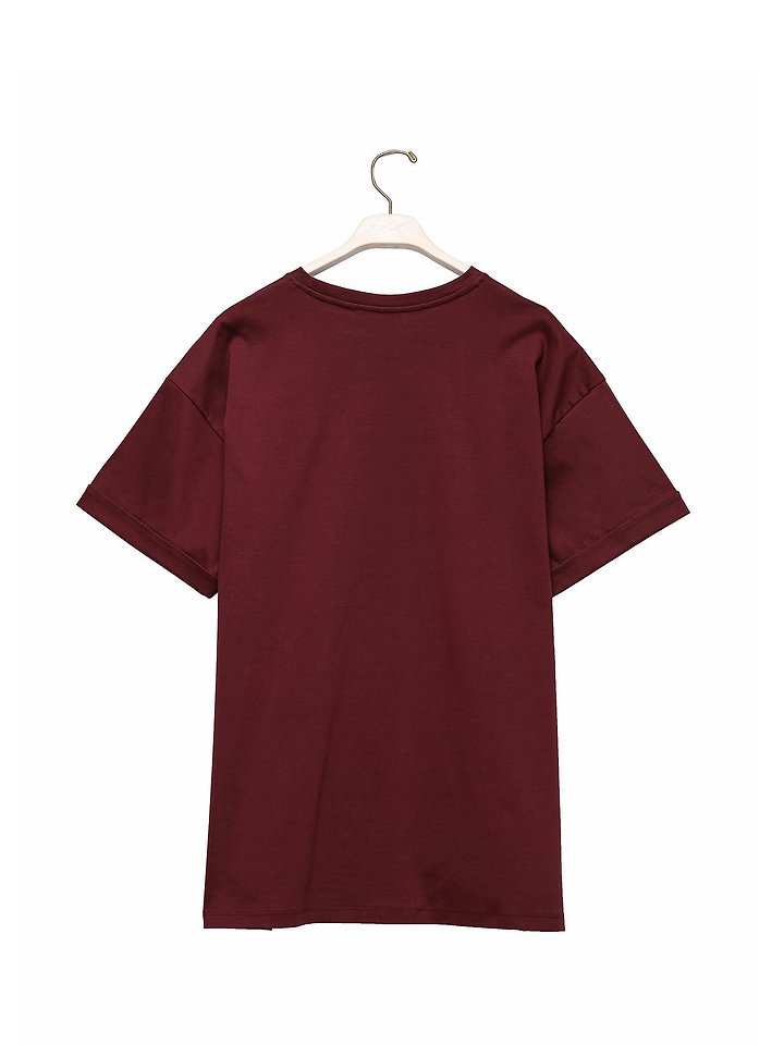 Paper Moon - Korean Women Fashion - #momslook - Premium Cotton Roll-Up Tee - 4