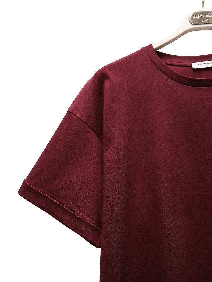 Paper Moon - Korean Women Fashion - #womensfashion - Premium Cotton Roll-Up Tee - 6
