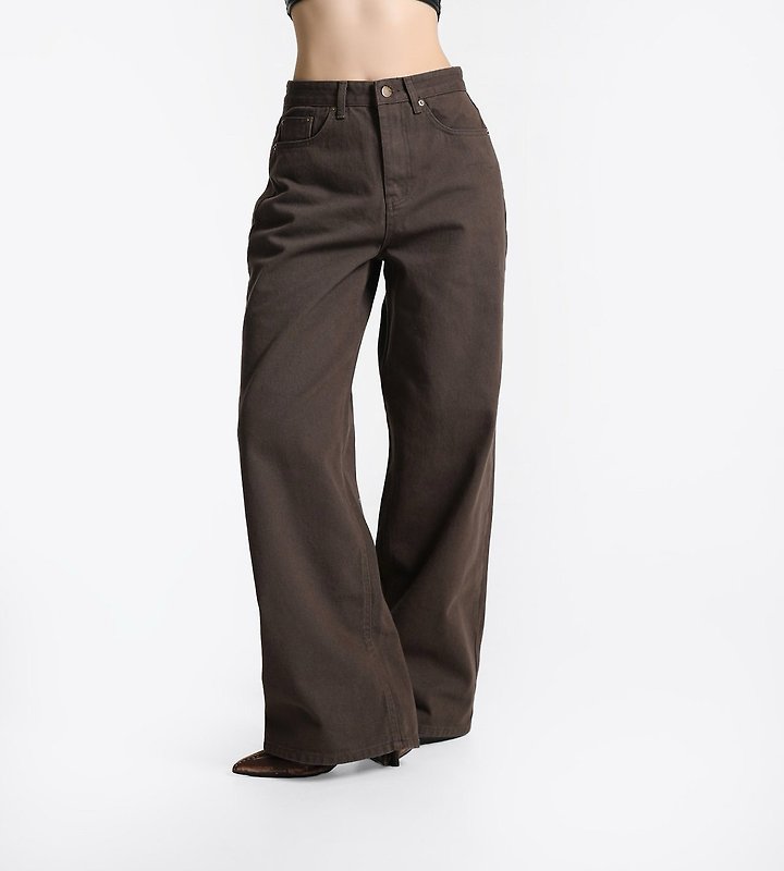 Paper Moon - Korean Women Fashion - #womensfashion - Color Point Wide Cotton Twill Trousers
