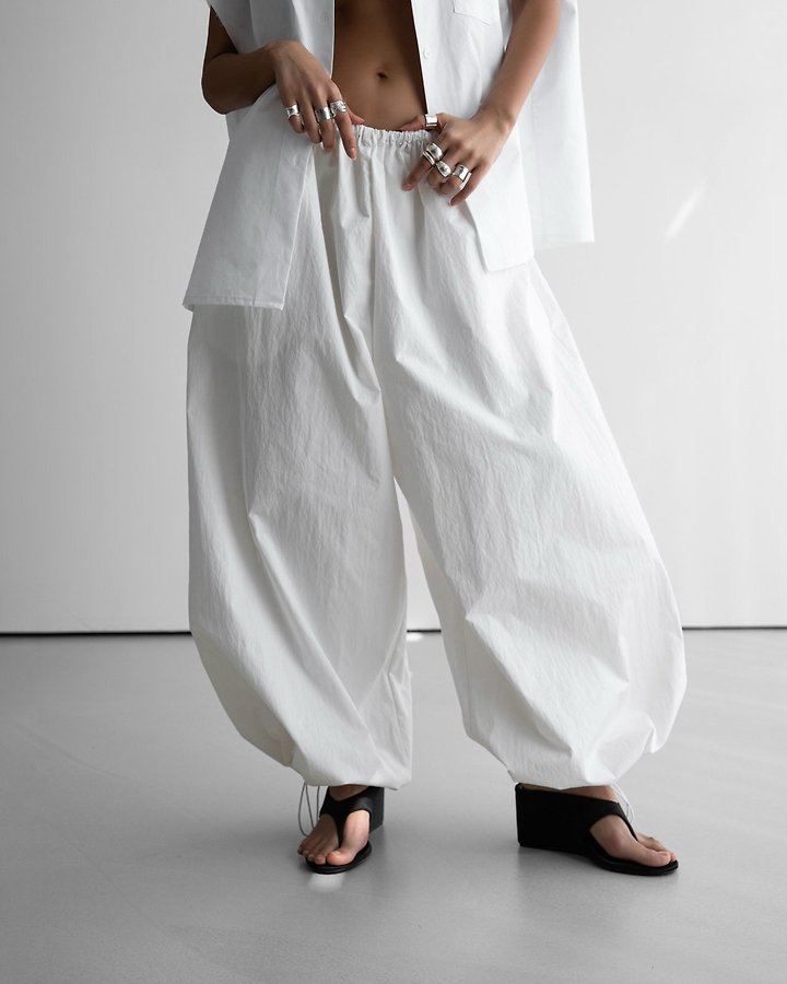 Paper Moon - Korean Women Fashion - #womensfashion - Cotton Balloon Wide Trousers