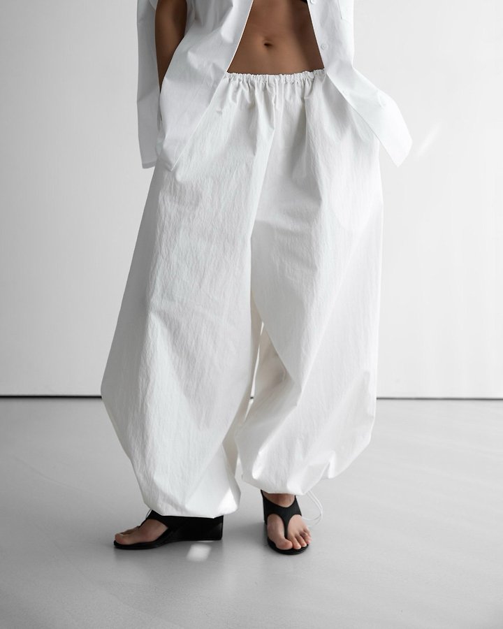 Paper Moon - Korean Women Fashion - #womensfashion - Cotton Balloon Wide Trousers - 3