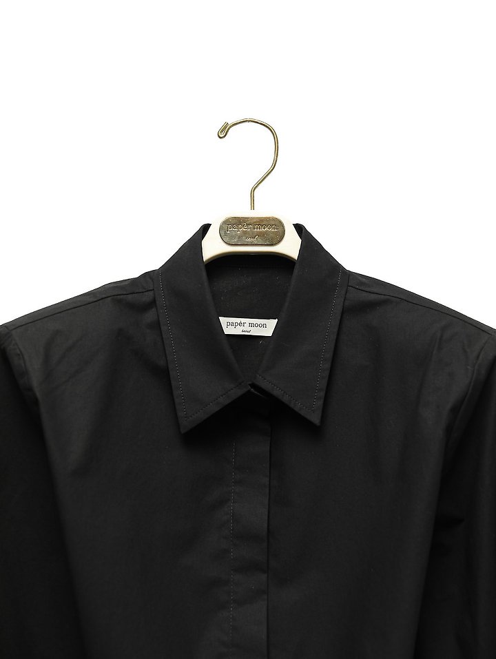 Paper Moon - Korean Women Fashion - #womensfashion - Classic Shoulder Pad Crop Button-Down Shirt - 9