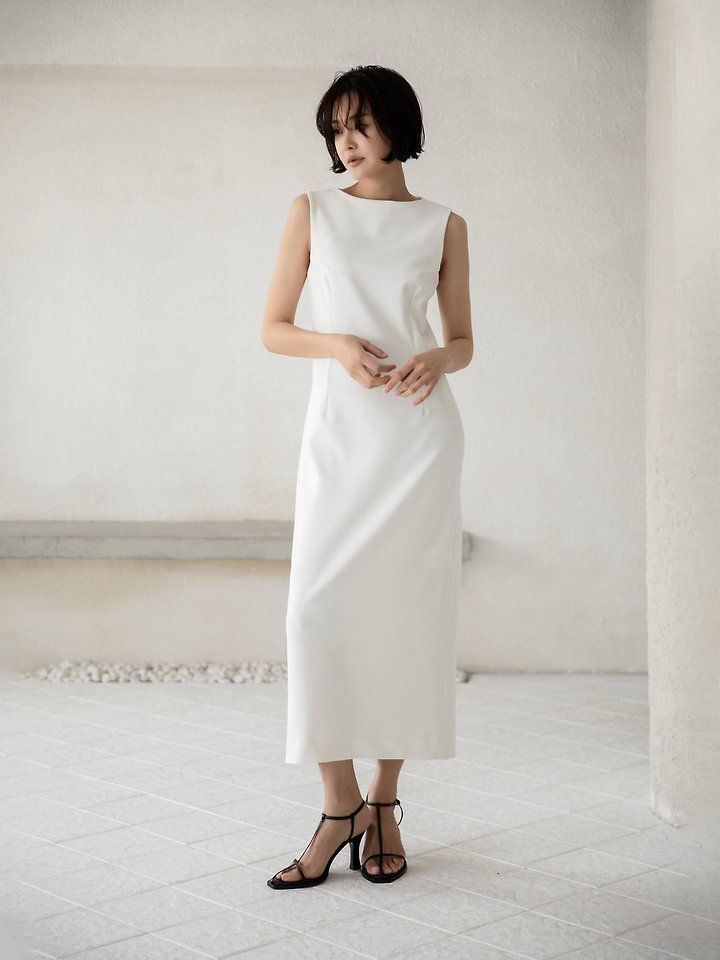 Paper Moon - Korean Women Fashion - #womensfashion - Crepe Pencil Line Midi Sleeveless Kelly One-piece - 5