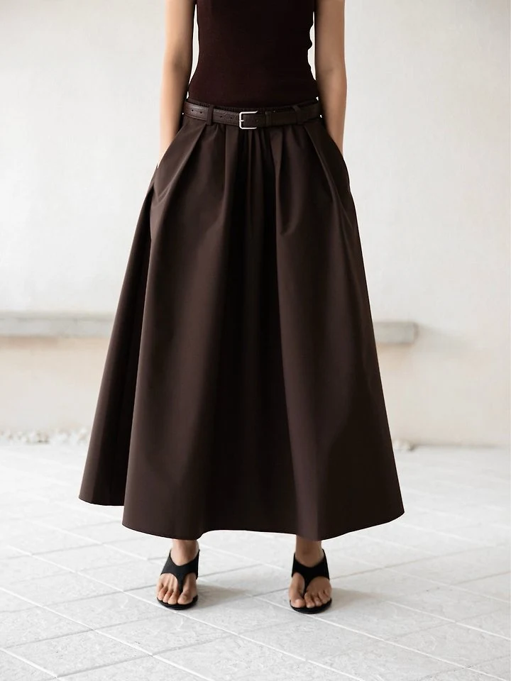 Paper Moon - Korean Women Fashion - #womensfashion - Crispy A-Line Full Maxi Flare Skirt - 2