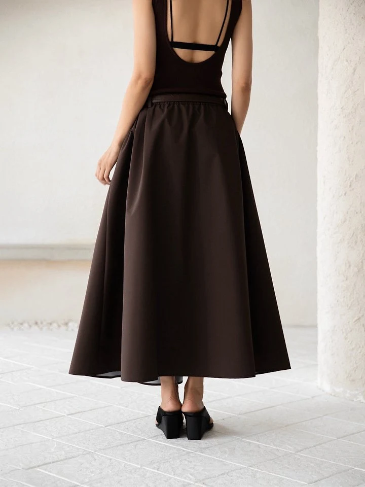 Paper Moon - Korean Women Fashion - #womensfashion - Crispy A-Line Full Maxi Flare Skirt - 6