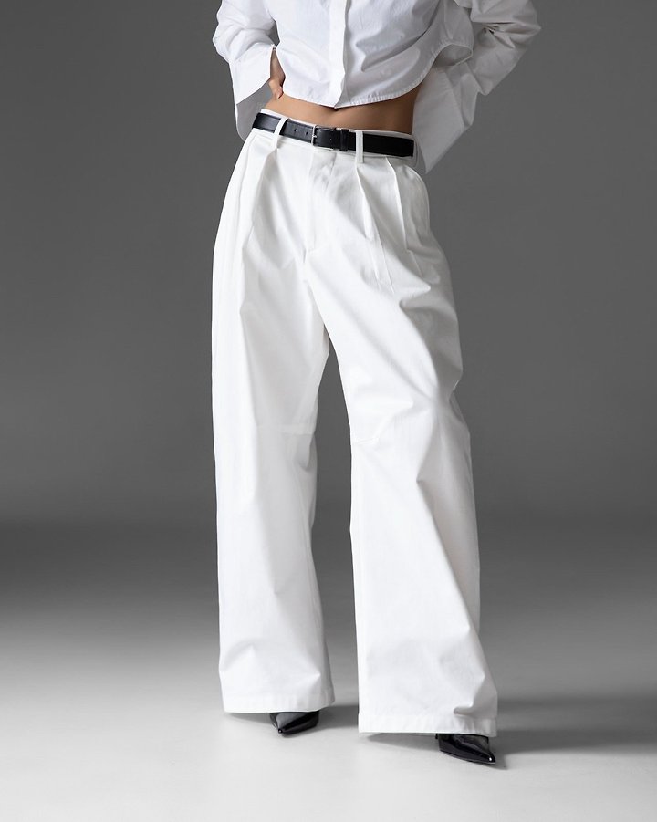 Paper Moon - Korean Women Fashion - #womensfashion - Curve Volume Wide Chino Pants