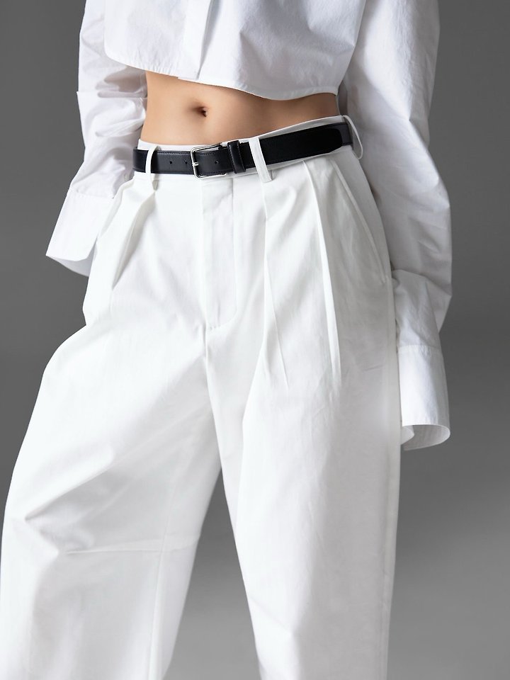 Paper Moon - Korean Women Fashion - #womensfashion - Curve Volume Wide Chino Pants - 7