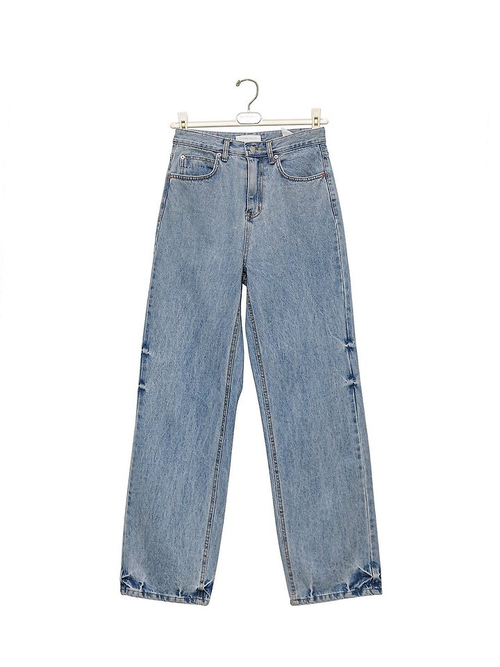 Paper Moon - Korean Women Fashion - #momslook - Classic Domingo Detail Straight Denim Pants - 4