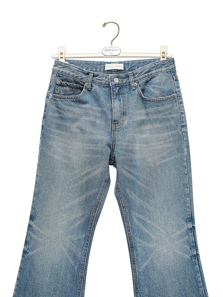 Paper Moon - Korean Women Fashion - #womensfashion - Classic Flare Denim Blue Jeans - 9