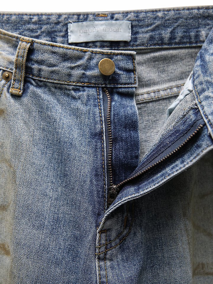 Paper Moon - Korean Women Fashion - #womensfashion - Dusty Mud Washed Wide Denim Trousers - 12