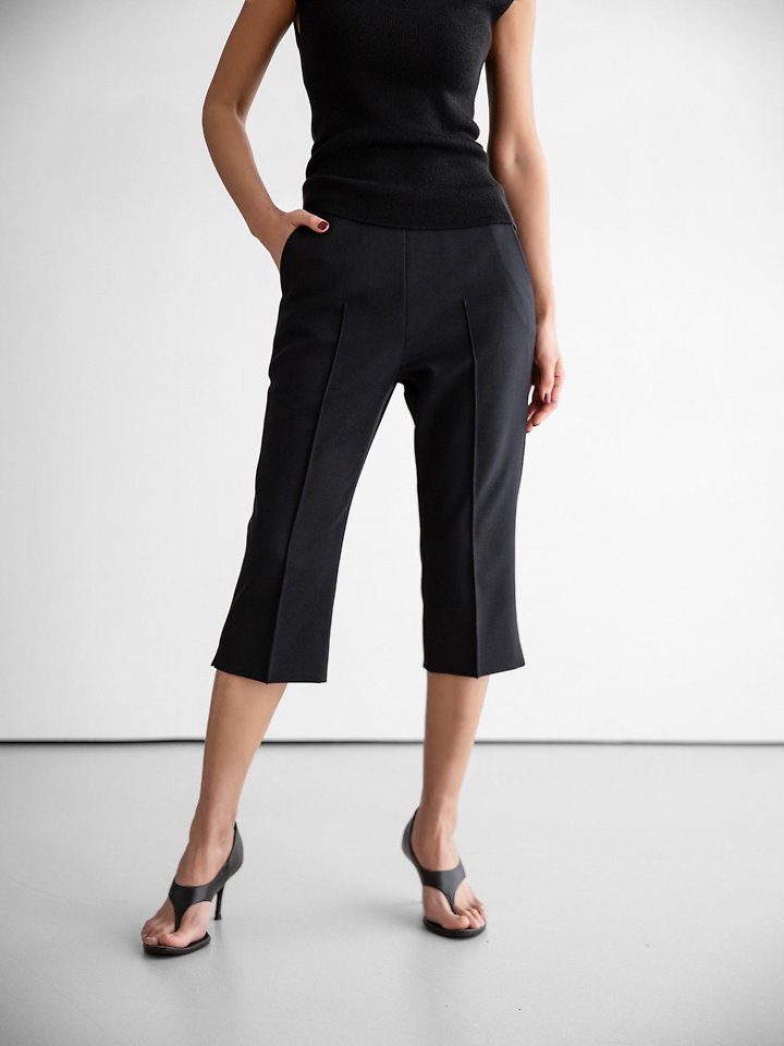 Paper Moon - Korean Women Fashion - #womensfashion - Crease Line Slit Midi Pants