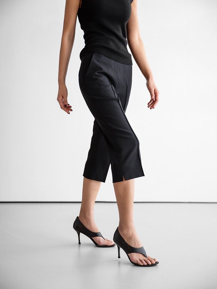 Paper Moon - Korean Women Fashion - #womensfashion - Crease Line Slit Midi Pants - 3