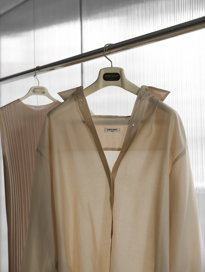 Paper Moon - Korean Women Fashion - #womensfashion - Sheer Silky Classic Button-Down Shirt - 6