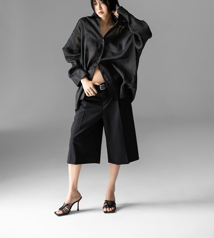 Paper Moon - Korean Women Fashion - #womensfashion - Vivid Oversized Linen Button-Down Shirt - 3