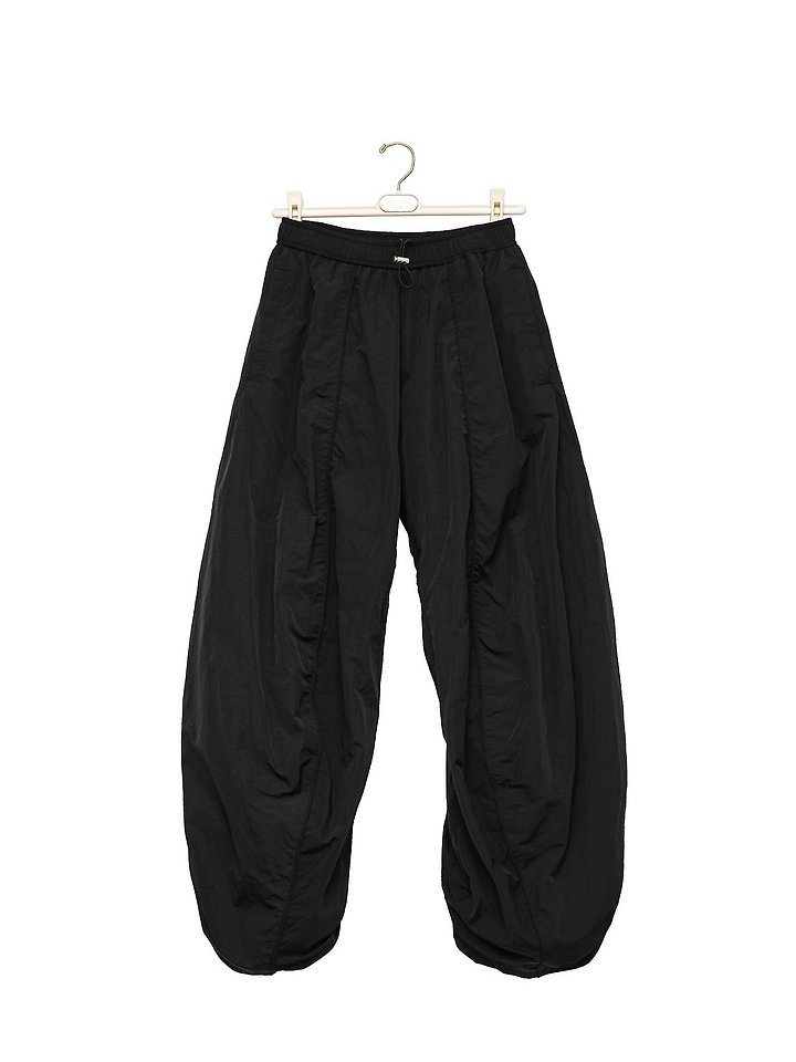 Paper Moon - Korean Women Fashion - #womensfashion - Nylon Drawstring Wide Twist Pattern Trousers - 8