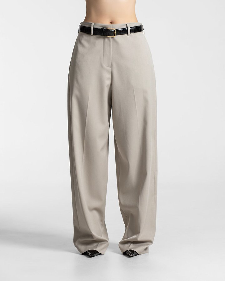 Paper Moon - Korean Women Fashion - #womensfashion - Wool Silk Low Trousers - 2