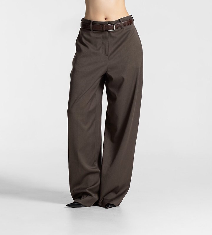 Paper Moon - Korean Women Fashion - #womensfashion - Wool Silk Low Trousers - 8