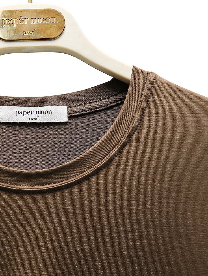 Paper Moon - Korean Women Fashion - #womensfashion - Classic Slim Fit Tencel Crew Neck Top - 7