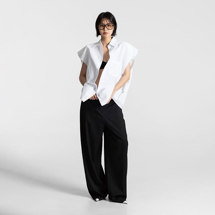 Paper Moon - Korean Women Fashion - #womensfashion - Oversized Square Sleeveless Shirt - 2