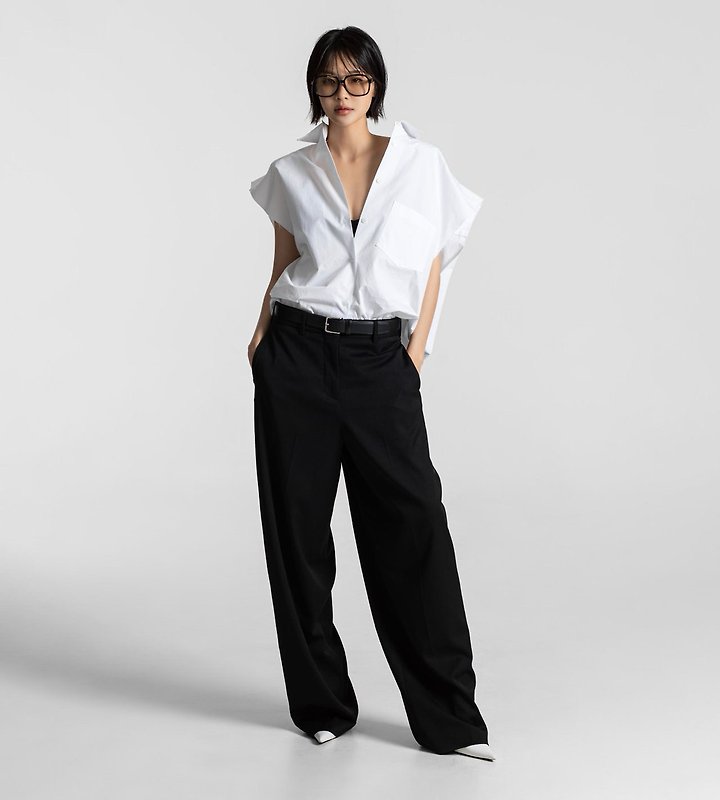 Paper Moon - Korean Women Fashion - #momslook - Oversized Square Sleeveless Shirt - 4