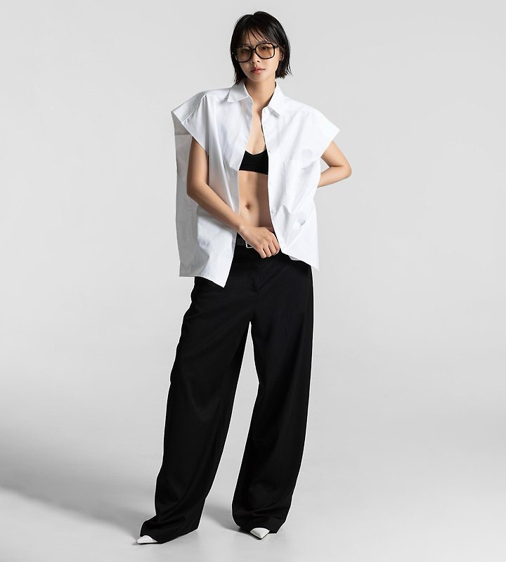 Paper Moon - Korean Women Fashion - #womensfashion - Oversized Square Sleeveless Shirt - 6