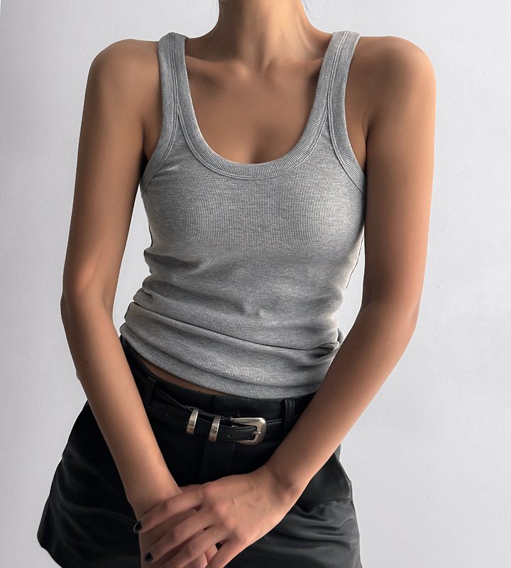 Paper Moon - Korean Women Fashion - #womensfashion - Sleeveless Rib Jersey Tank Top - 2